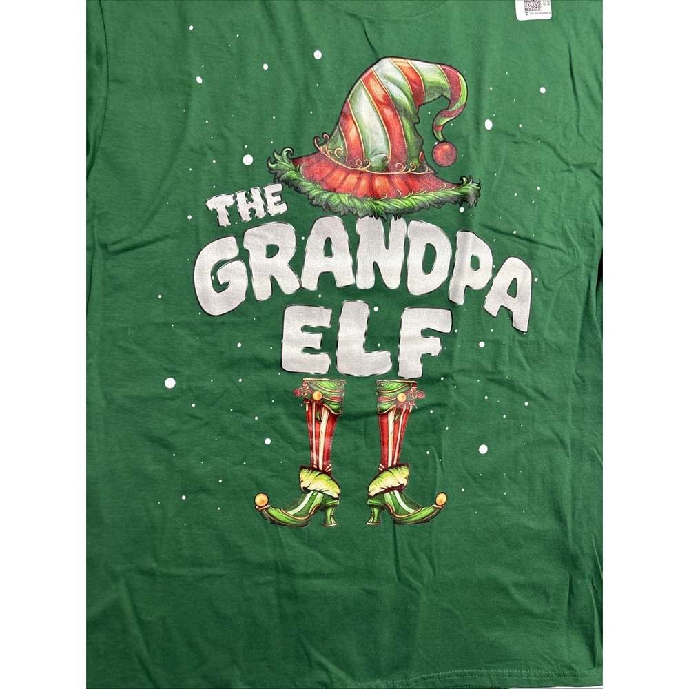 Port & Company The Grandpa Elf Graphic T-Shirt Kelly Green Mens Large‎ Holiday